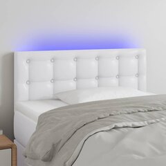 Изголовье со светодиодом, белое, 100x5x78/88 см цена и информация | Кровати | pigu.lt