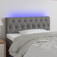 Galvūgalis su LED, Audinys, 100x7x78/88cm, tamsiai pilka цена и информация | Кровати | pigu.lt