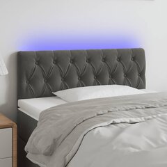 Galvūgalis su led, tamsiai pilkas, 90x7x78/88cm kaina ir informacija | Lovos | pigu.lt