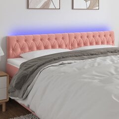 Изголовье со светодиодом, розовое, 200x7x78/88 см, бархат цена и информация | Кровати | pigu.lt