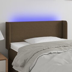 Galvūgalis su LED, Audinys, 83x16x78/88cm, tamsiai ruda kaina ir informacija | Lovos | pigu.lt