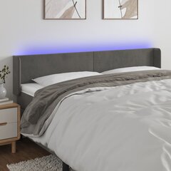 Galvūgalis su led, tamsiai pilkas, 203x16x78/88cm kaina ir informacija | Lovos | pigu.lt