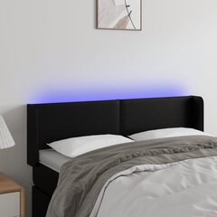 Galvūgalis su led, juodas, 147x16x78/88cm kaina ir informacija | Lovos | pigu.lt