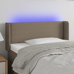 Galvūgalis su LED, Audinys, 93x16x78/88cm, taupe spalva kaina ir informacija | Lovos | pigu.lt