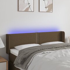 Galvūgalis su led, tamsiai rudos spalvos, 147x16x78/88cm kaina ir informacija | Lovos | pigu.lt