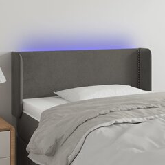 Galvūgalis su led, tamsiai pilkas, 83x16x78/88cm kaina ir informacija | Lovos | pigu.lt