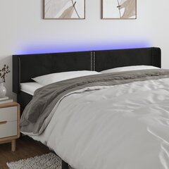 Изголовье со светодиодной подсветкой, черное, 163x16x78/88 см цена и информация | Кровати | pigu.lt