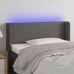 Galvūgalis su led, pilkas, 103x16x78/88cm kaina ir informacija | Lovos | pigu.lt