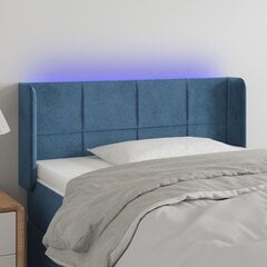 Изголовье со светодиодом, темно-синее, 83x16x78/88 см цена и информация | Кровати | pigu.lt