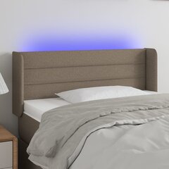 Galvūgalis su LED, Audinys, 83x16x78/88cm, taupe spalva kaina ir informacija | Lovos | pigu.lt