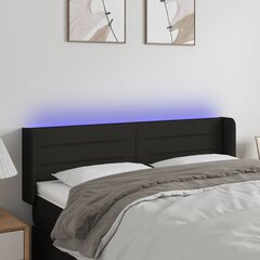 Galvūgalis su led, juodas, 147x16x78/88cm kaina ir informacija | Lovos | pigu.lt