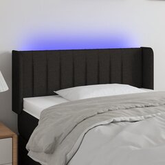 Изголовье со светодиодом, черное, 93x16x78/88 см цена и информация | Кровати | pigu.lt