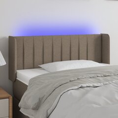 Galvūgalis su LED, Audinys, 93x16x78/88cm, taupe spalva kaina ir informacija | Lovos | pigu.lt