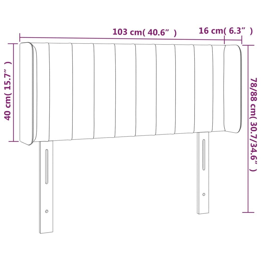 Galvūgalis su led, juodas, 103x16x78/88cm kaina ir informacija | Lovos | pigu.lt