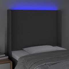 Galvūgalis su led, tamsiai pilkas, 93x16x118/128cm kaina ir informacija | Lovos | pigu.lt