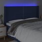 Galvūgalis su led, mėlynas, 163x16x118/128cm kaina ir informacija | Lovos | pigu.lt