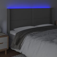 Galvūgalis su led, pilkas, 183x16x118/128 cm kaina ir informacija | Lovos | pigu.lt