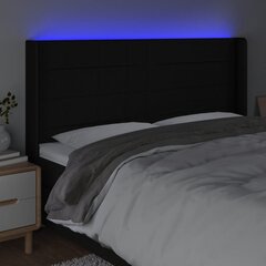 Galvūgalis su led, juodas, 203x16x118/128cm kaina ir informacija | Lovos | pigu.lt