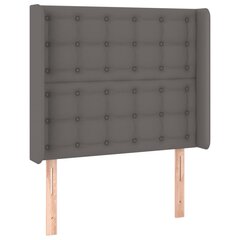 Galvūgalis su led, pilkas, 93x16x118/128 cm kaina ir informacija | Lovos | pigu.lt