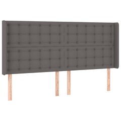 Galvūgalis su led, pilkas, 163x16x118/128 cm kaina ir informacija | Lovos | pigu.lt