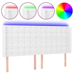 Galvūgalis su led, baltas, 183x16x118/128 cm kaina ir informacija | Lovos | pigu.lt