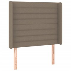 Galvūgalis su LED, Audinys, 103x16x118/128cm, taupe spalva kaina ir informacija | Lovos | pigu.lt