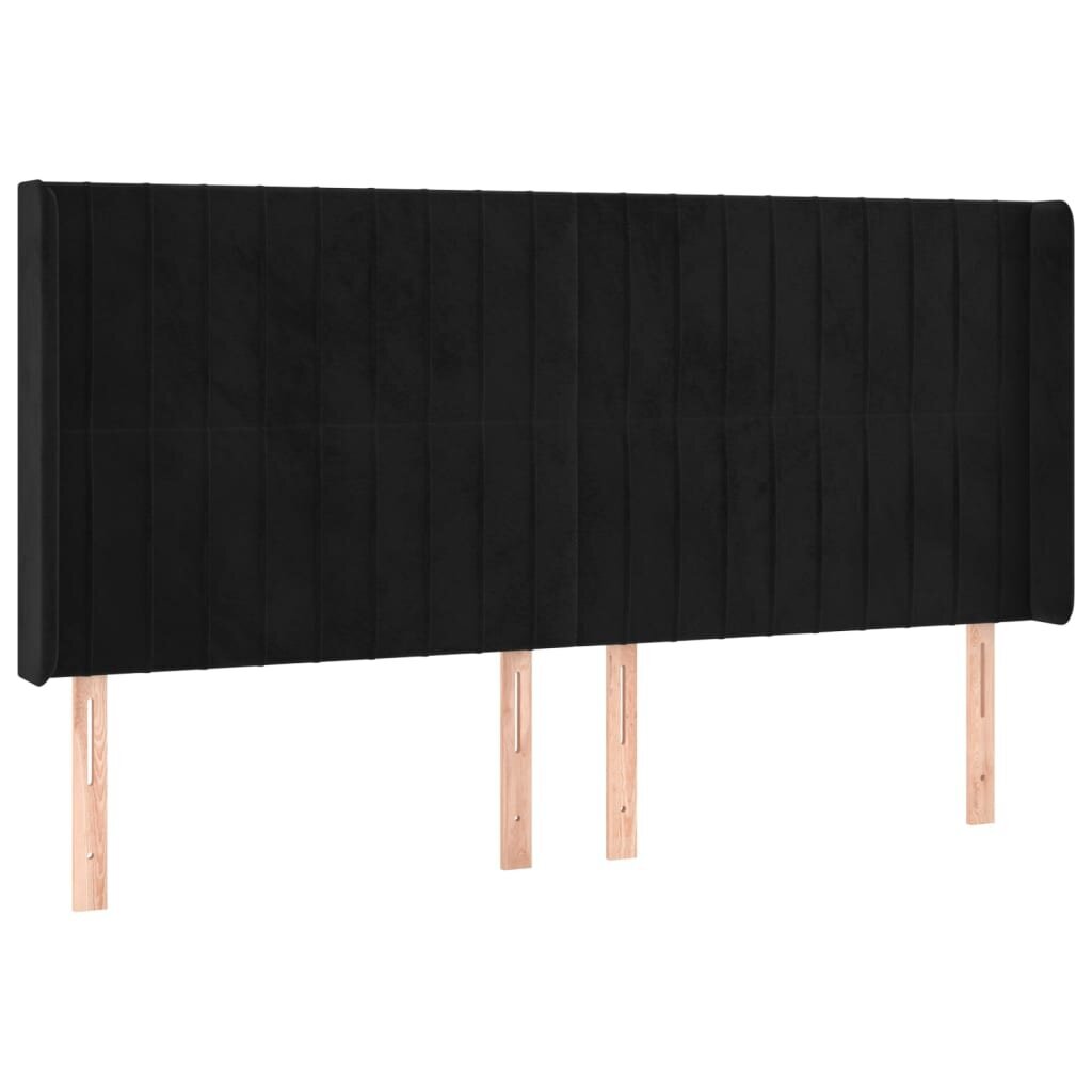 Galvūgalis su led, juodas, 183x16x118/128cm kaina ir informacija | Lovos | pigu.lt