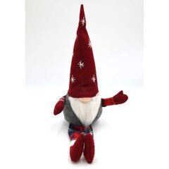Dekoratyvinis nykštukas, raudona kepurė su žvaigždutėmis 20+10 cm kaina ir informacija | Kalėdinės dekoracijos | pigu.lt