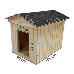 Собачья будка Nord XL, утепленная, натуральная цена и информация | Лежаки, домики | pigu.lt