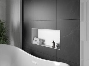 Mexen X-Wall-NR įleidžiama sieninė lentyna, 75x30 cm, White цена и информация | Аксессуары для ванной комнаты | pigu.lt