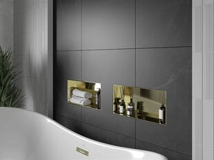 Mexen X-Wall-NR įleidžiama sieninė lentyna, 45x20 cm, Gold цена и информация | Аксессуары для ванной комнаты | pigu.lt
