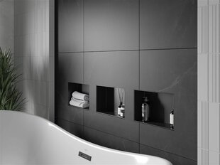 Mexen X-Wall-NR įleidžiama sieninė lentyna, 30x20 cm, Black цена и информация | Набор акскссуаров для ванной | pigu.lt