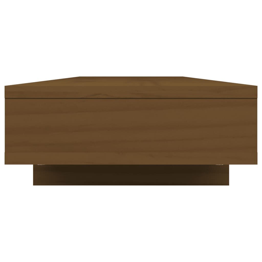 Monitoriaus stovas vidaXL, Pušies medienos masyvas, 100x27x14cm, medaus ruda цена и информация | Monitorių laikikliai | pigu.lt