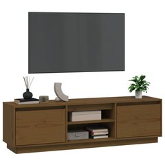 Televizoriaus spintelė vidaXL, Pušies masyvas, 140x35x40cm, medaus ruda kaina ir informacija | TV staliukai | pigu.lt