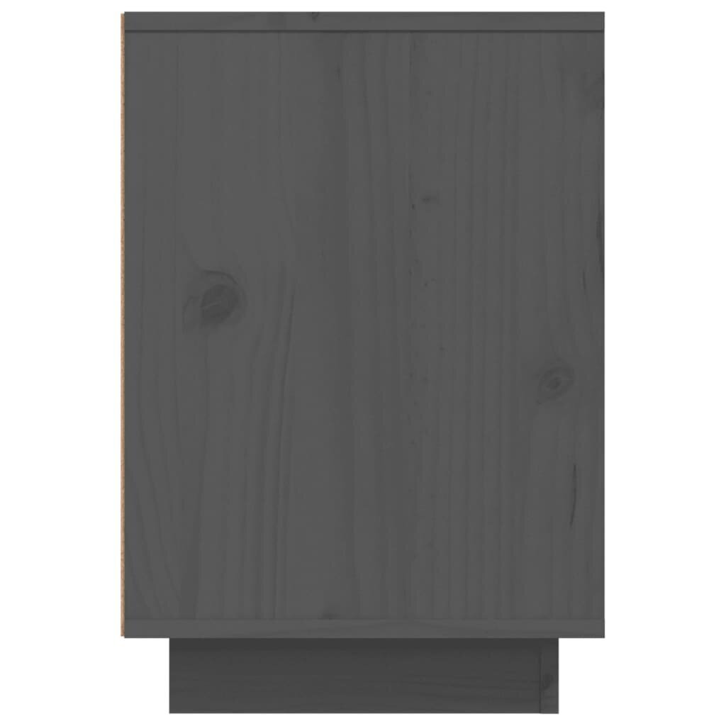 Naktinės spintelės vidaXL, Pušies medienos masyvas, 2vnt., 50x34x50cm, pilka kaina ir informacija | Spintelės prie lovos | pigu.lt