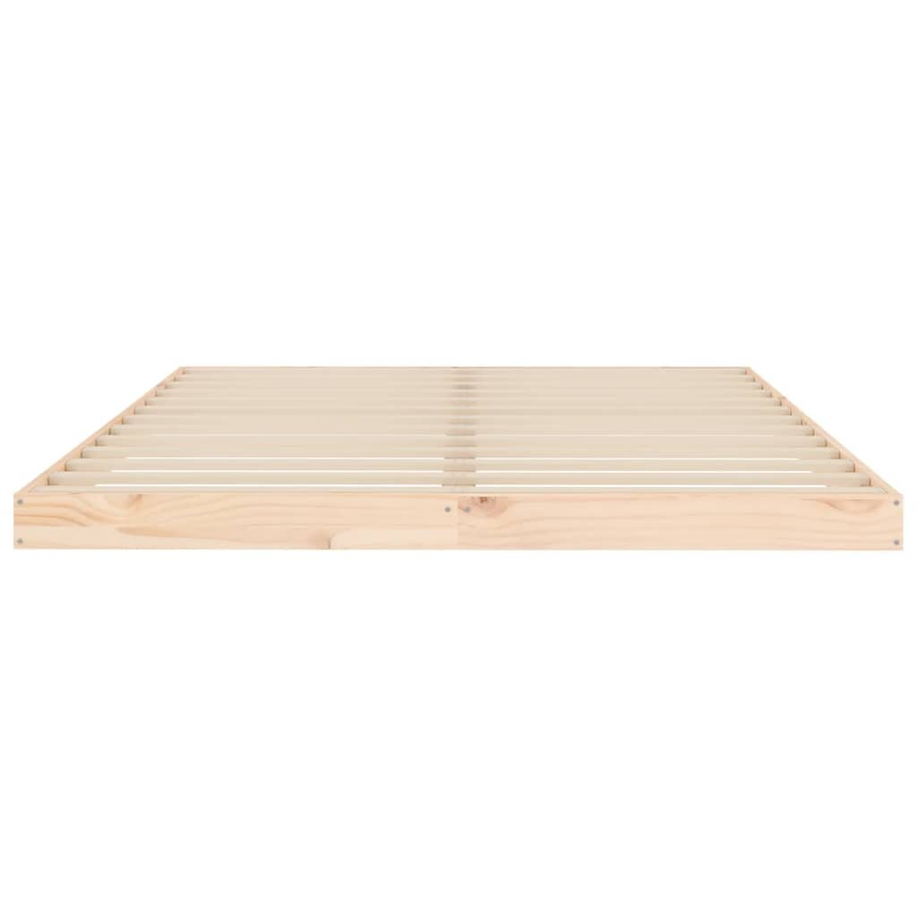 vidaXL Lovos rėmas, 140x200cm, pušies medienos masyvas kaina ir informacija | Lovos | pigu.lt