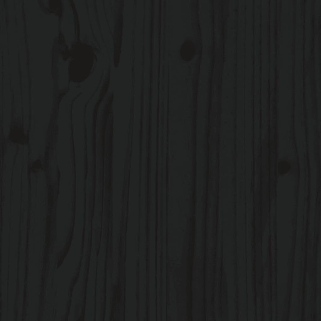 vidaXL Lovos rėmas, juodos spalvos, 120x200cm, pušies medienos masyvas kaina ir informacija | Lovos | pigu.lt