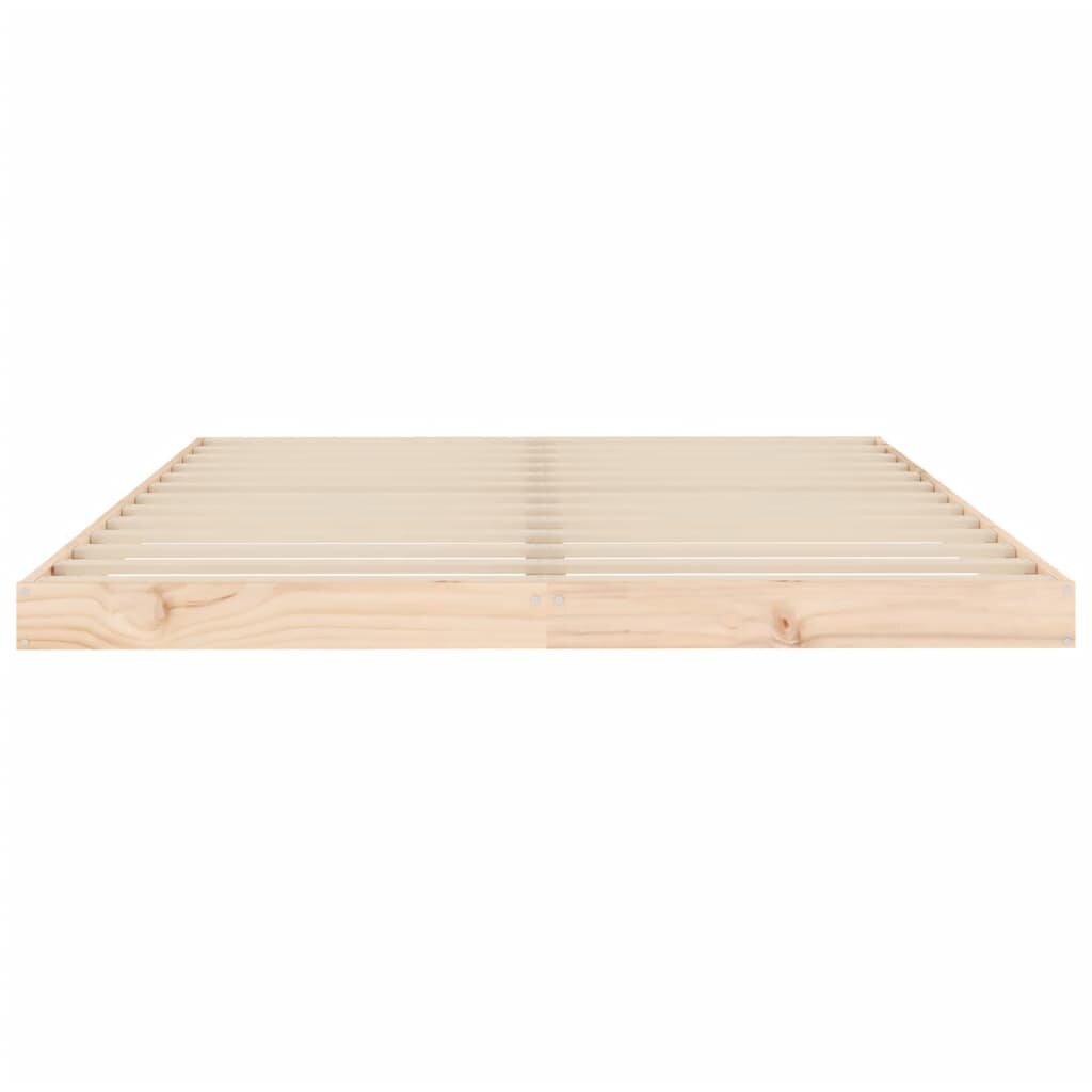 vidaXL Lovos rėmas, 140x190cm, pušies medienos masyvas kaina ir informacija | Lovos | pigu.lt
