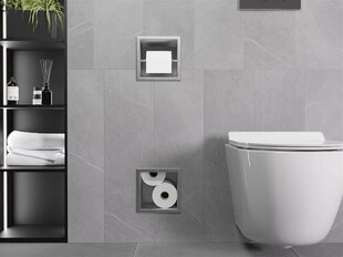 Mexen X-Wall-BP potinkinis tualetinio popieriaus laikiklis su dėklu, Inox kaina ir informacija | Vonios kambario aksesuarai | pigu.lt