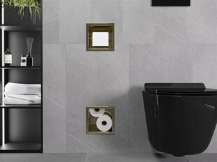 Mexen X-Wall-BP potinkinis tualetinio popieriaus laikiklis su dėklu, Gold kaina ir informacija | Vonios kambario aksesuarai | pigu.lt