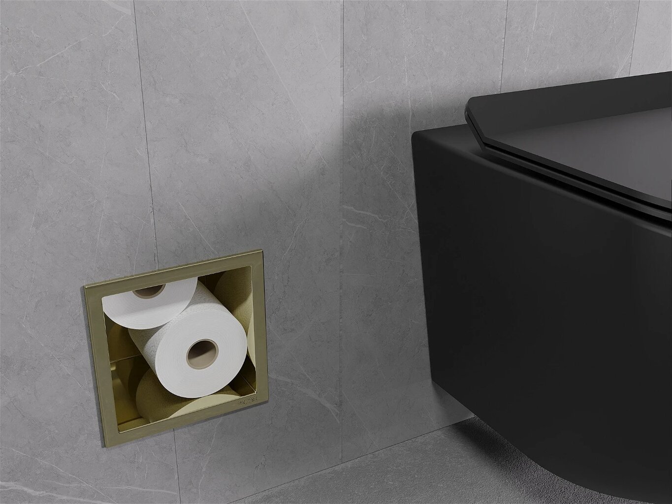 Mexen X-Wall-B potinkinis tualetinio popieriaus dėklas, Gold kaina ir informacija | Vonios kambario aksesuarai | pigu.lt