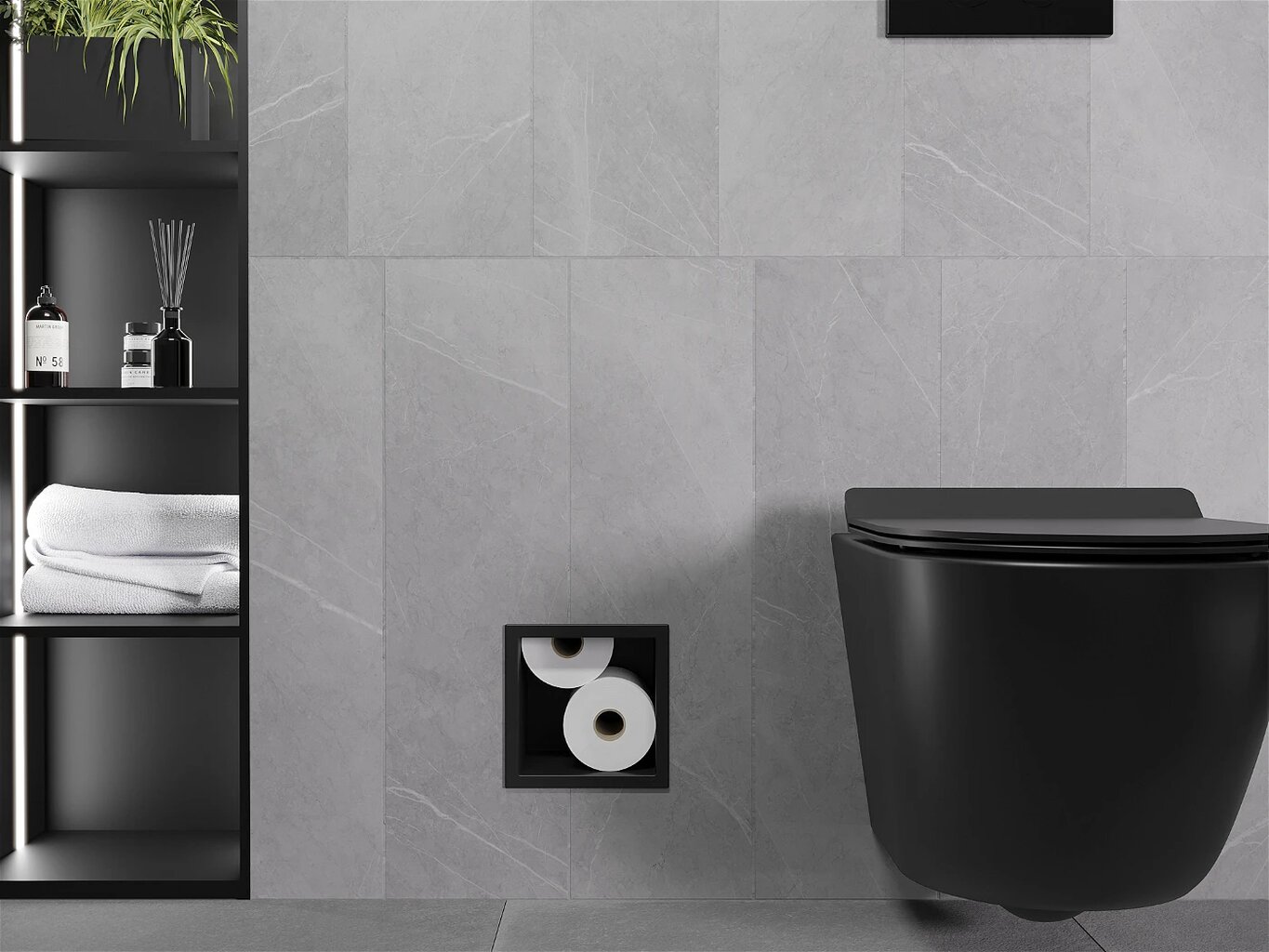 Mexen X-Wall-B potinkinis tualetinio popieriaus dėklas, Black цена и информация | Vonios kambario aksesuarai | pigu.lt