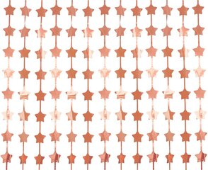 Декоративная занавеска «Звезды», 100 х 200 см, цвет metallic розовое-золото (SH-KGRZ) 0970 цена и информация | Праздничные декорации | pigu.lt