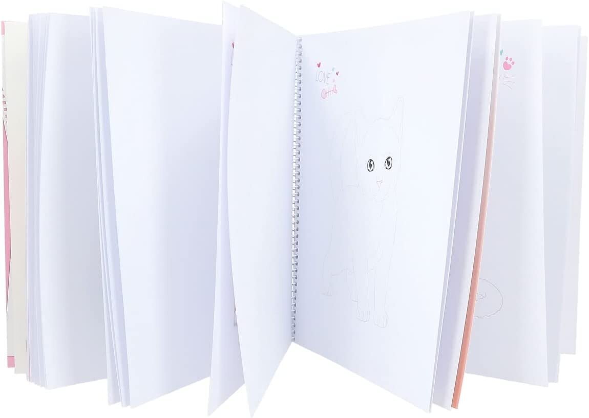 Topmodel Kitty spalvinimo knyga su lipdukais kaina ir informacija | Spalvinimo knygelės | pigu.lt