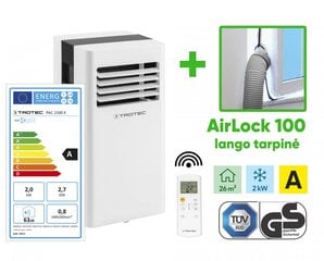 Мобильный кондиционер Trotec PAC 2100 X и оконный уплотнитель Trotec AirLock 100 цена и информация | Кондиционеры, рекуператоры | pigu.lt