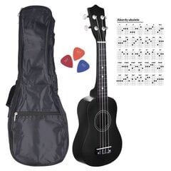 Soprano ukulelės komplektas NN UK 01, juoda kaina ir informacija | Gitaros | pigu.lt