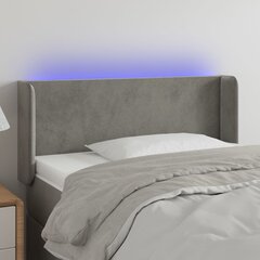 Изголовье со светодиодом, светло-серое, 93x16x78/88 см цена и информация | Кровати | pigu.lt