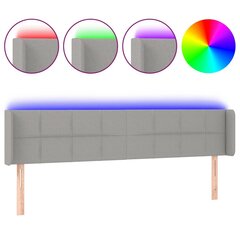 Изголовье со светодиодом, светло-серое, 103x16x78/88 см, бархат цена и информация | Кровати | pigu.lt