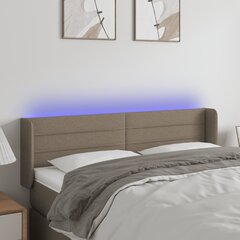 Galvūgalis su LED, Audinys, 147x16x78/88cm, taupe spalva kaina ir informacija | Lovos | pigu.lt