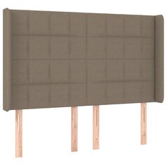 Galvūgalis su LED, Audinys, 147x16x118/128cm, taupe spalva kaina ir informacija | Lovos | pigu.lt